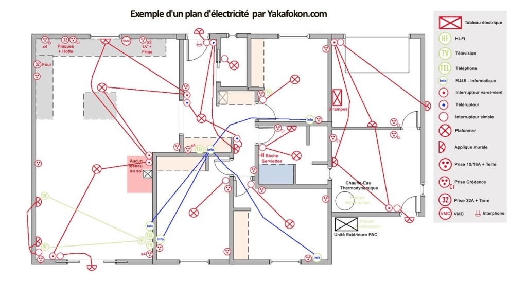 Un plan de l'installation électrique d'un logement